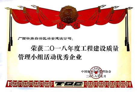 公司榮獲全國工程建設優(yōu)秀質(zhì)量管理小組活動(dòng)多項榮譽(yù)